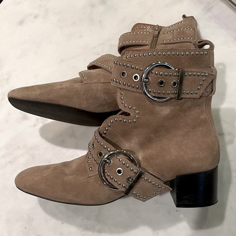 Jeffrey Campbell x Revolve Tan Cygnet Suede Boots